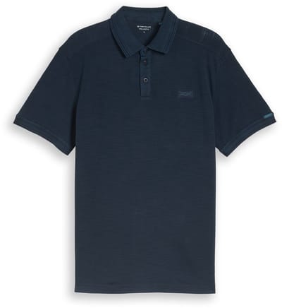 Tom Tailor - Piqué poloshirt met logobadge - Maat S - sky captain blue