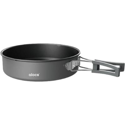 8in Camping Koekenpan Aluminiumlegering Camping Kookgerei met Opvouwbare Handgreep voor Kamperen Picknicken Wandelen 7in gray