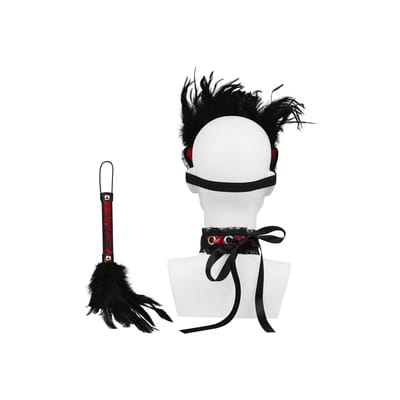Rimba Bondage Play Burlesque BDSM set - rood/zwart