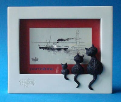 Katten beeldje dubout cats - fotoframe - Hoogte 13 cm - Voor kattenfans