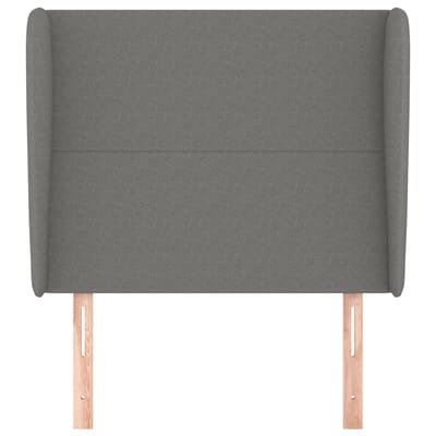 vidaXL - Hoofdbord - met - randen - 83x23x118/128 - cm - stof - donkergrijs