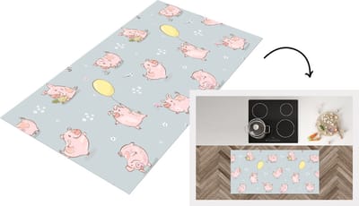 Keukenloper - Loper keuken - Patronen - Varkens - Ballonnen - 120x60 cm - Keukenloper vinyl