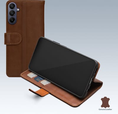 Mobilize Bookcase hoesje geschikt voor Samsung Galaxy A15 - Effen Bruin - Leer