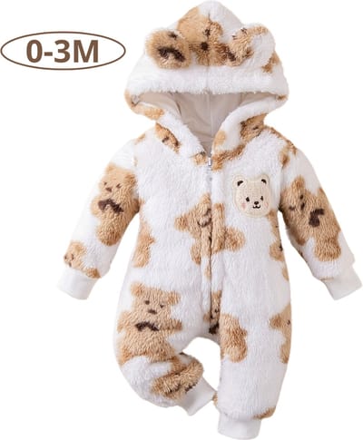Livano Berenpakje Baby - Winterpak - Onesie - Teddy - Romper - Pakje - Jongen - Meisje - 0-3 Maanden