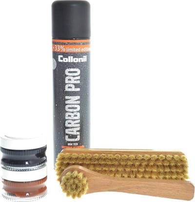 Collonil Schoenverzorgingspakket, Carbon pro spray, 2 Schoenpoets en 2 Borstels blank