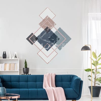 Vooraf gelijmd vliesbehang met gigantische muurschilderingen - CHIC GEOMETRISCHE COMPOSITIE MUURSCHILDERING - 75x60cm