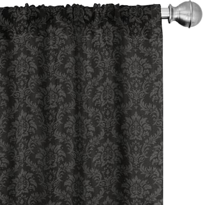 ABAKUHAUS Voorhangen Geometrisch – 2x75x245 cm – Mikrofaser – grijs