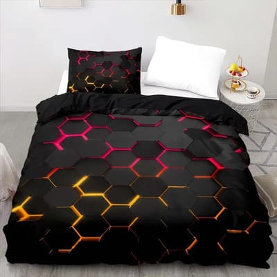Kleurrijke Geometrie Dekbedovertrek Set Eenpersoons Tweepersoons Voor Kinderen Volwassenen Queen King Size Beddengoedset Met Kussensloop Voor Slaapkamer US King260x228cm