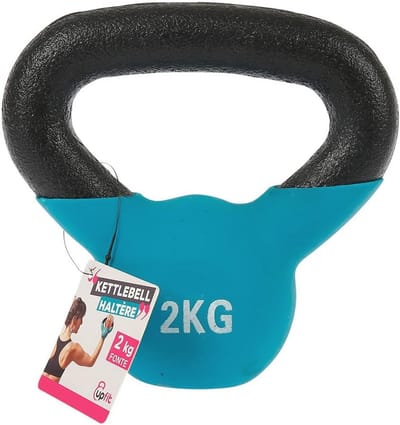 SnelShoppen - Halter 2kg Kettlebell - Gietijzer, Comfortabel, Geavanceerd Ontwerp, Veelzijdige Oefeningen, Ideaal voor Thuisfitness, Sport en Training