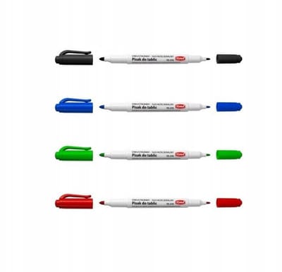 Toma dubbelzijdige whiteboardmarkers, 4 kleuren