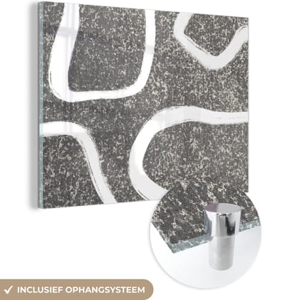 MuchoWow® Glasschilderij 120x90 cm - Schilderij acrylglas - Abstract - Minimalisme - Design - Foto op glas - Schilderijen