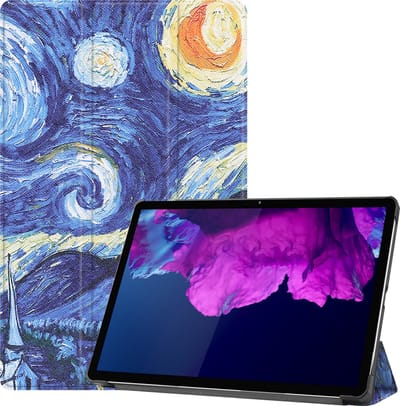 Hoesje - Geschikt voor Lenovo Tab P11 Plus - Dun & Stevig - Hardcover Book Case - Trifold Bookcase Hoes - Hard Cover - Tablethoes - Sterrenhemel