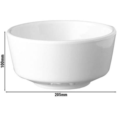 GGM Gastro (6 Stück) Schale - FLOAT - Melamin - 1,9 Liter - Ø 205mm - Weiß