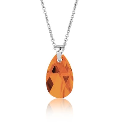 Montebello Ketting Jan DZ522 - Swarovski Druppel - 925 Zilver Gerhod. - 16mm - 50cm