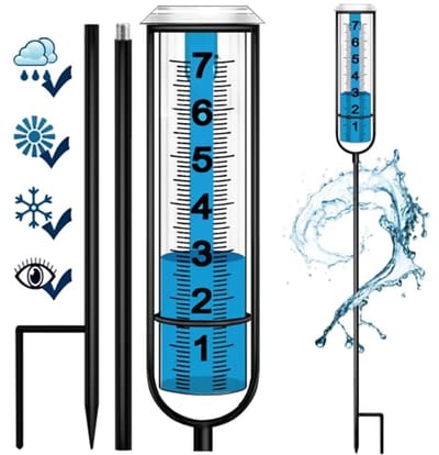 Vorstbestendige regenmeter voor buiten | Verstelbare watermeter voor tuin | Decoratieve regenmeter voor gazon