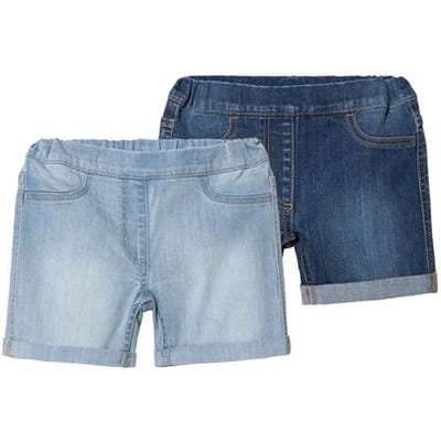 LUPILU 2 stuks peuters denim-shorts (Blauw, 110/116)