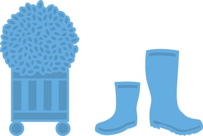 LR 0316 - Marianne Design Creatables- snijmal Boots garden - rubberen laarzen tuinlaarzen - tuin - buxus bol - struik in pot