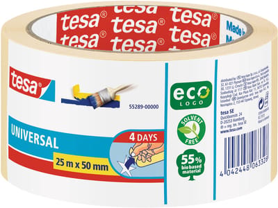 Afplaktape tesa® Economy 50mmx25m beige | 6 stuks