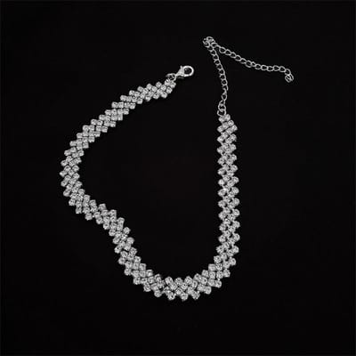 Mode glanzende strass choker kettingen voor vrouwen kristal kettingen bruiloften sieraden feestgeschenken zilver