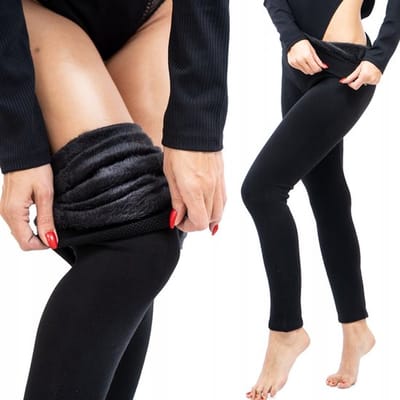 Fleece Legging - Zwart - Naadloos - Maat L/XL - Gevoerd - Thermo Legging - Dames - Seamless - Warme Winter Legging - Fleece Panty van TikTok - Sterke Panty - Zacht