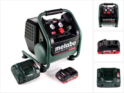 Metabo Power 160-5 18 LTX BL OF accucompressor 18 V 8,0 bar borstelloos + 1x LiHD accupack 4,0 Ah + lader