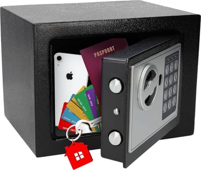 AHD® Kluis Brandwerend - Kluis - Kluisje Met Cijferslot - Zwart - 17cm x 17cm x 17cm