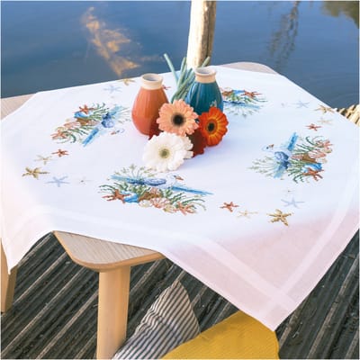 Vervaco - Tafelkleed kit Ocean breeze - PN-0227409 - Borduren - Borduurpakket - Borduurpakket volwassenen - Borduurpakket kind