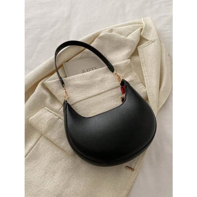 Sac bandoulière texturé français tendance pour femme, parfait pour les trajets quotidiens et les occasions de loisirs noir