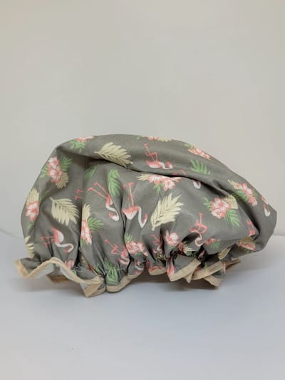 Jumada's - 2 x Waterdichte DoucheMuts met Dubbele Laag - GrijsRoze Flamingo - Voor Vrouwen - Badkamer Accessoires
