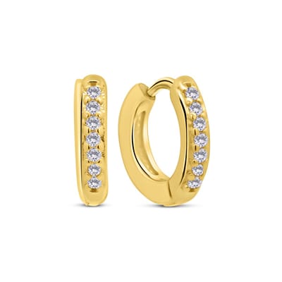 MIASOPHIA 4-MS22110 Stalen oorringen - 7mm- Goudkleurige plating met zirkonia