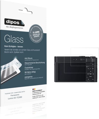 dipos – 2x Pantserfolie geschikt voor Panasonic Lumix DC-TZ300 | 9H Screenprotector