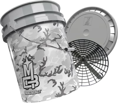 Magic Bucket 5 Gal 19 ltr wasemmer Camo Grey met grit en deksel! Geschikt voor alle grit guard accessoires