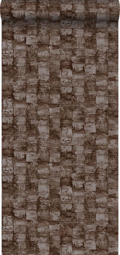 Origin Wallcoverings behang met structuur donkerbruin - 53 cm x 10.05 m - 347359