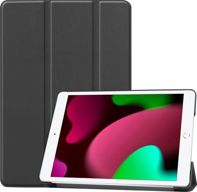 Hoesje - Geschikt voor Apple iPad 9 (2021) - 10.2 inch - 9e Generatie - Dun & Stevig - Trifold Bookcase - Hard Cover - Hardcover Book Case - Tablet Hoes - Zwart
