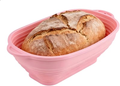 AHD® Rijsmand - Rijsmandje Broodbakken - Banneton - Rijsmandje Ovaal - Roze - 10cm x 10cm x 10cm
