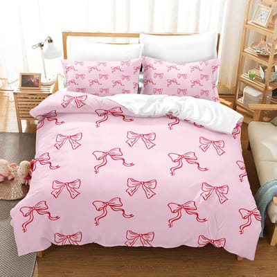 Populaire Stijl Strik Beddengoedsets Huidvriendelijk Zacht Hoeslaken En Dekbedovertrek Comfortabel En Lieflijk Geschikt Voor Alle Leeftijden EU Single 135x200cm