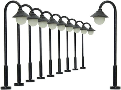 10 Stuks LED Straatverlichting 35mm voor Modelspoor N/TT Schaal Warmwit