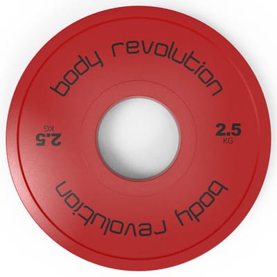 Fractionele bumperplaten - rood - 2x2,5 kg - rubber-gecoat