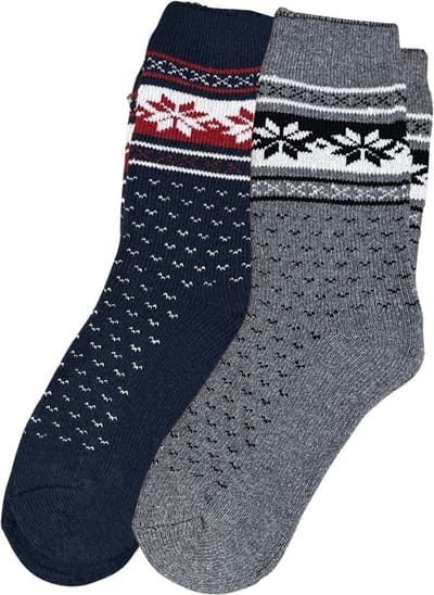 green-goose® Alpaca Sokken | Heren | Blauw, Grijs | 2 Paar | 95% Alpaca Wol | Maat 43-46 | Heerlijk Warm en Rekbaar