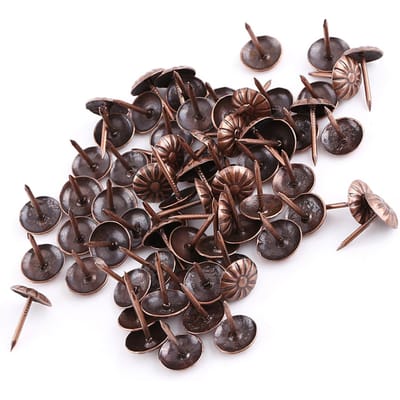 Lot de 100 clous décoratifs vintage en métal bronze pour meubles, canapés, chaussures, portes