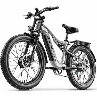 Elektrische Fiets Shengmilo S600 Pro 26  Band 1000Wx2 Motor Volledige Vering 48V 25AH Volwassen E-bike Topsnelheid 45 Km/u 7 Versnellingen Grijs L grijs