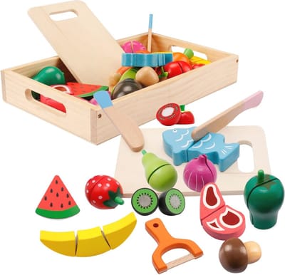 Speelkeuken Accessoires Hout - Educatief Keuken Speelgoed Voor Kinderen 3 Jaar En Ouders