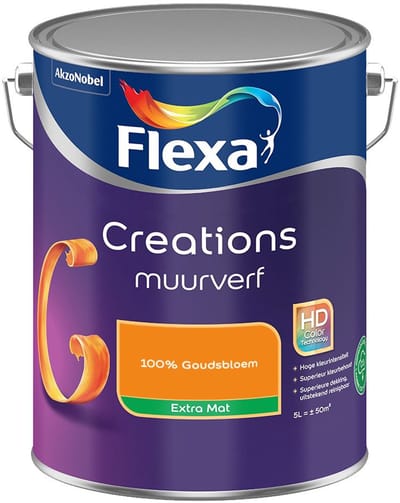 Flexa - Creations Muurverf Extra Mat - 100% Goudsbloem - Mengverf - 5 L