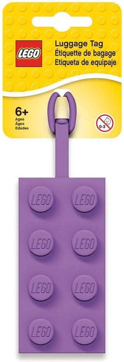 Lego - Bagage label - Lila - Lego blok - Rugzakhanger - Vanaf 6+ jaar