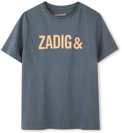 Zadig & Voltaire X60374 T-shirt Met Korte Mouwen Grijs 6 Years Jongen