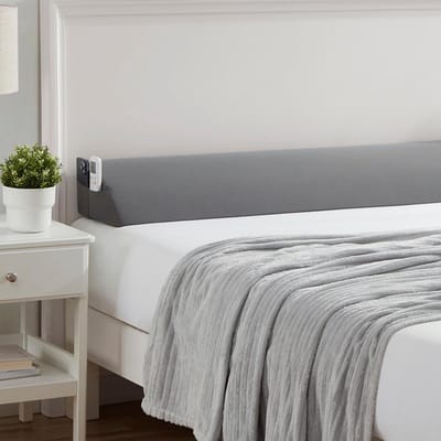 Wigkussen Bed - Spleetvuller Hoofdeinde - Comfortabel Slapen - Met Handige Zijzakken - California King - Grijs