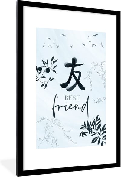 Fotolijst incl. Poster - BFF - Quotes - Best friend - Spreuken - Vrienden - 80x120 cm - Posterlijst