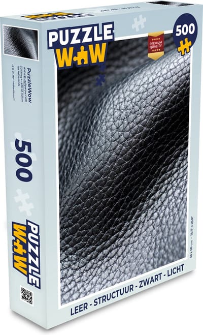 Puzzel Leer - Structuur - Zwart - Licht - Legpuzzel - Puzzel 500 stukjes