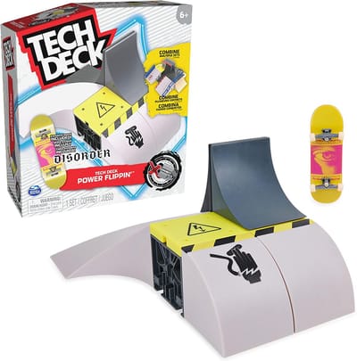 Tech Deck X-Connect Park Creator - Power Flippin - aanpasbare en opbouwbare schansset met uniek fingerboard