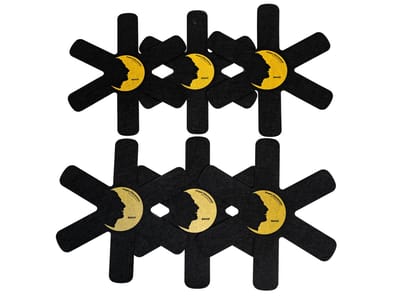 Qoozi Home Panbeschermers Set (6-delig) by Peppe Giacomazza – 34/36/38 cm – 1,8 mm Flanel – Krasbescherming voor Pannen & Kookpotten – Q1128534